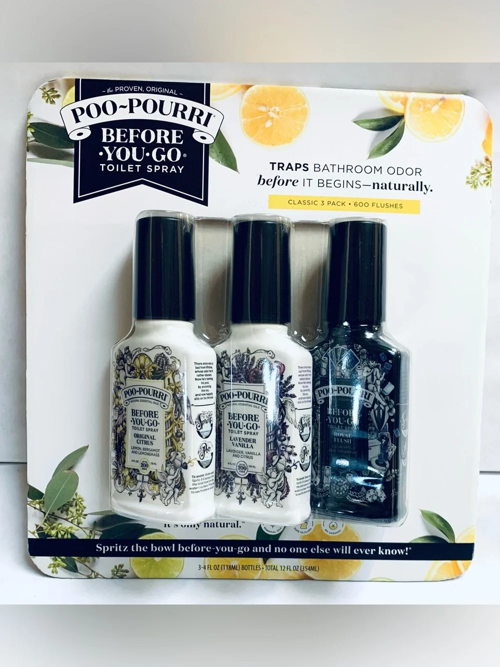 3 pK Poo-pourri before you go Toilet spray citrus Lavender vanilla Royal flush